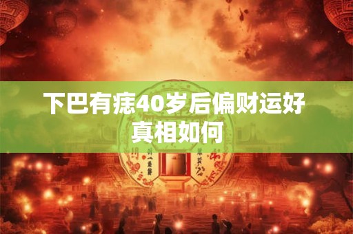 下巴有痣40岁后偏财运好 真相如何