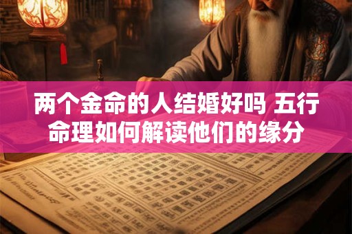 两个金命的人结婚好吗 五行命理如何解读他们的缘分