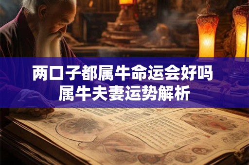 两口子都属牛命运会好吗 属牛夫妻运势解析