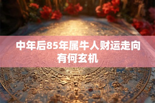 中年后85年属牛人财运走向有何玄机