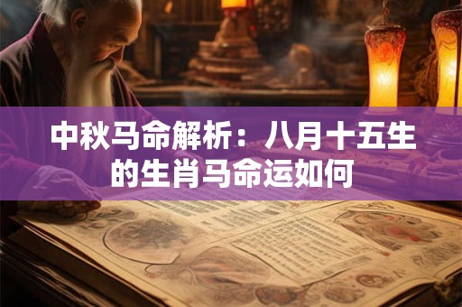 中秋马命解析：八月十五生的生肖马命运如何