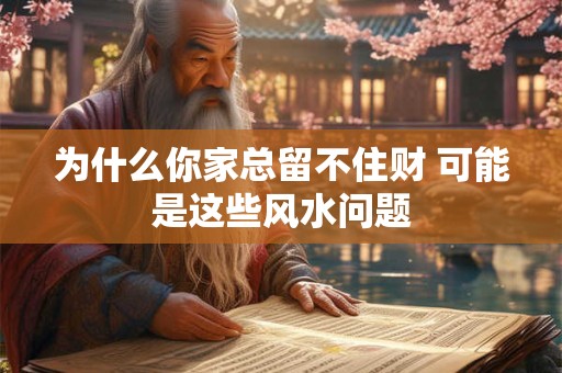为什么你家总留不住财 可能是这些风水问题