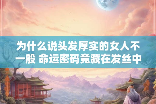 为什么说头发厚实的女人不一般 命运密码竟藏在发丝中