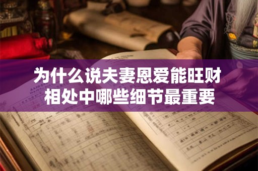 为什么说夫妻恩爱能旺财 相处中哪些细节最重要