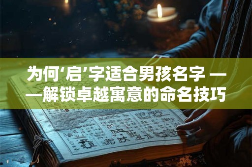 为何‘启’字适合男孩名字 ——解锁卓越寓意的命名技巧