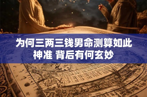 详细阅读:为何三两三钱男命测算如此神准 背后有何玄妙 为何三两三钱男命测算如此神准 背后有何玄妙