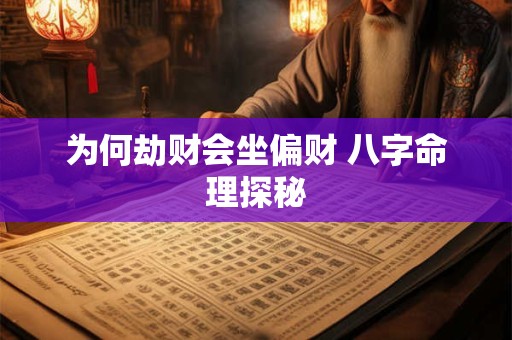 为何劫财会坐偏财 八字命理探秘