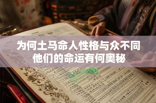 为何土马命人性格与众不同 他们的命运有何奥秘 为何土马命人性格与众不同 他们的命运有何奥秘
