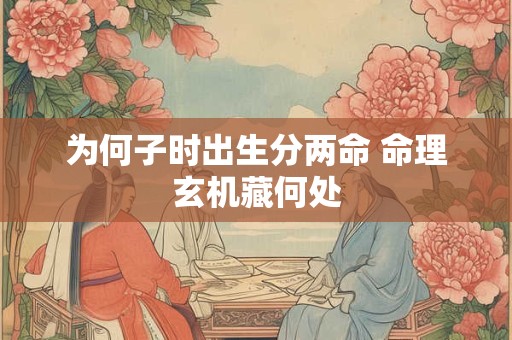 为何子时出生分两命 命理玄机藏何处