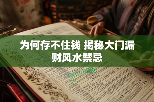 为何存不住钱 揭秘大门漏财风水禁忌
