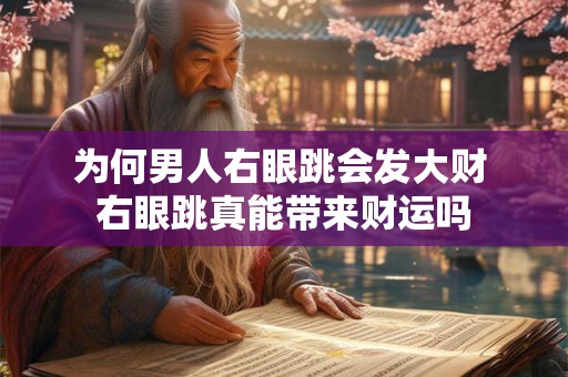 为何男人右眼跳会发大财 右眼跳真能带来财运吗