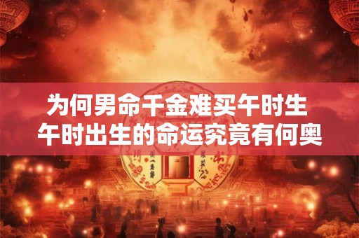为何男命千金难买午时生 午时出生的命运究竟有何奥秘