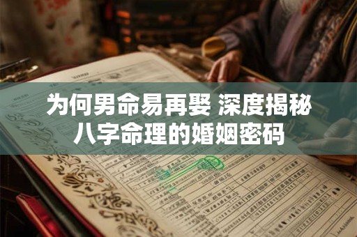 为何男命易再娶 深度揭秘八字命理的婚姻密码