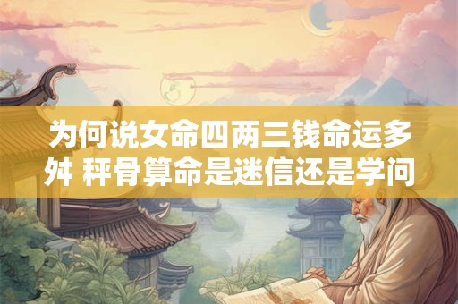 为何说女命四两三钱命运多舛 秤骨算命是迷信还是学问