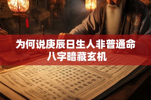 为何说庚辰日生人非普通命 八字暗藏玄机