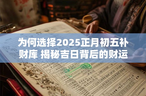 为何选择2025正月初五补财库 揭秘吉日背后的财运密码