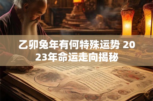 乙卯兔年有何特殊运势 2023年命运走向揭秘