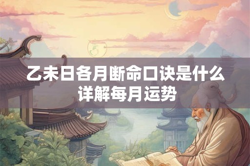 乙未日各月断命口诀是什么 详解每月运势
