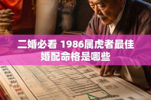 二婚必看 1986属虎者最佳婚配命格是哪些
