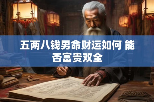 五两八钱男命财运如何 能否富贵双全