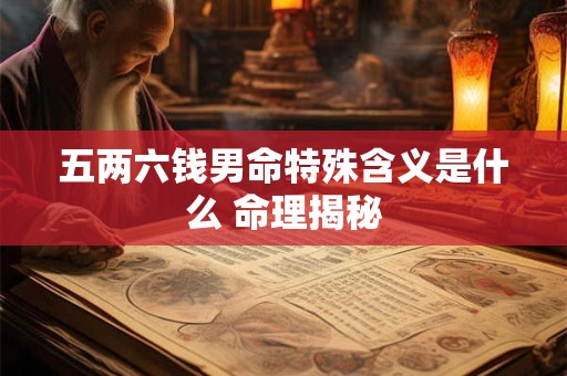 五两六钱男命特殊含义是什么 命理揭秘