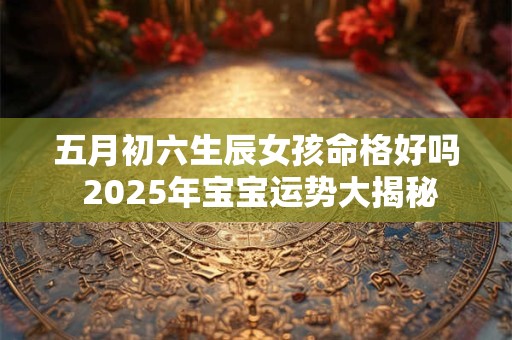 五月初六生辰女孩命格好吗 2025年宝宝运势大揭秘