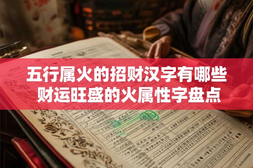 五行属火的招财汉字有哪些 财运旺盛的火属性字盘点