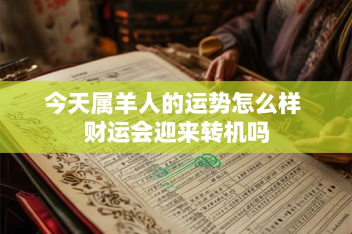 今天属羊人的运势怎么样 财运会迎来转机吗