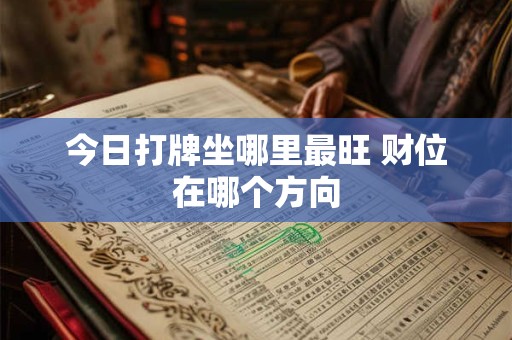 今日打牌坐哪里最旺 财位在哪个方向