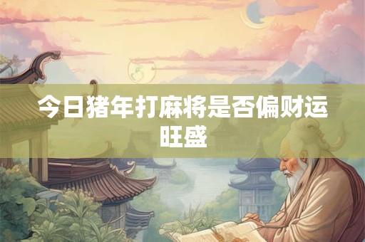 今日猪年打麻将是否偏财运旺盛