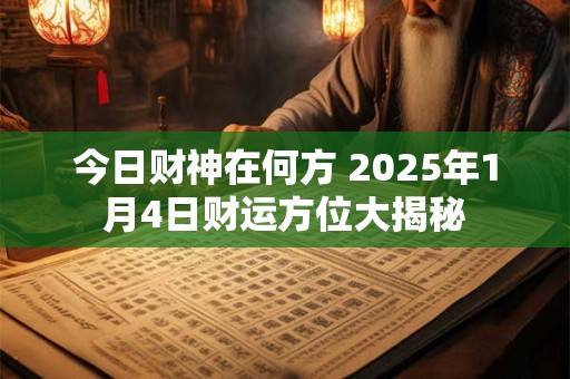 今日财神位怎么查 2025年4月26日招财方向指南