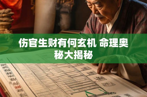 伤官生财有何玄机 命理奥秘大揭秘