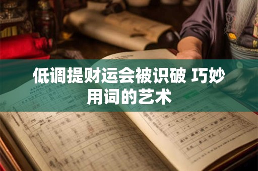 低调提财运会被识破 巧妙用词的艺术