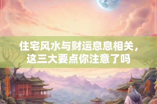 住宅风水与财运息息相关，这三大要点你注意了吗