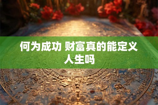 何为成功 财富真的能定义人生吗