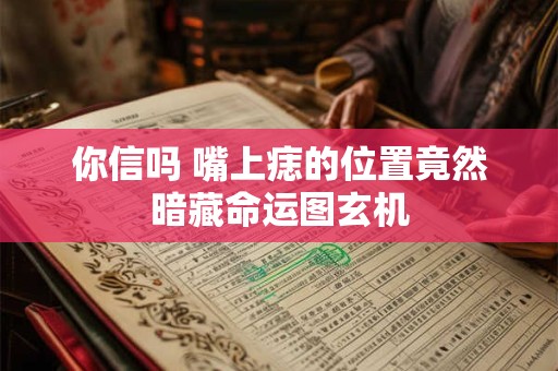 你信吗 嘴上痣的位置竟然暗藏命运图玄机