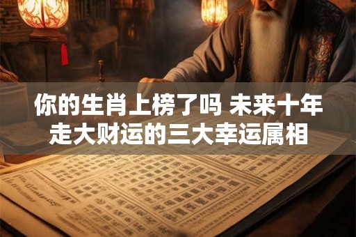 你的生肖上榜了吗 未来十年走大财运的三大幸运属相