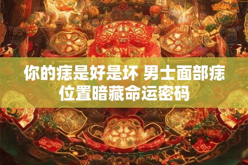 你的痣是好是坏 男士面部痣位置暗藏命运密码