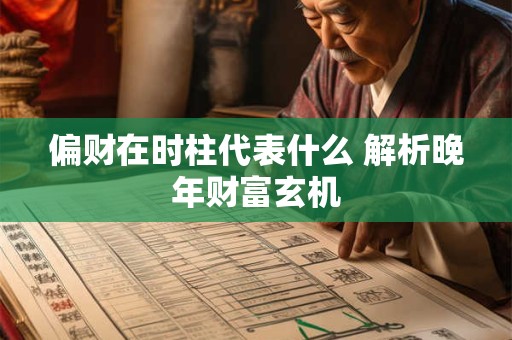 偏财在时柱代表什么 解析晚年财富玄机