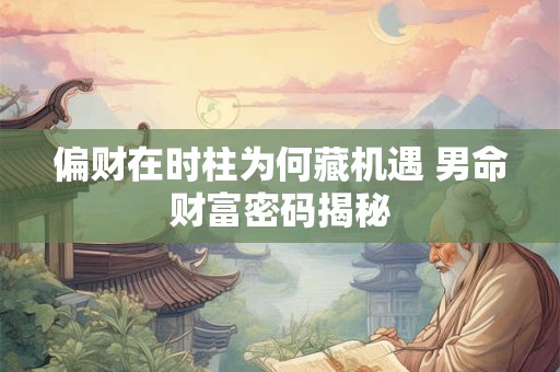 偏财在时柱为何藏机遇 男命财富密码揭秘