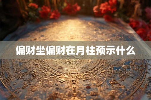 偏财坐偏财在月柱预示什么