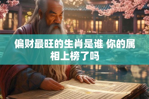 偏财最旺的生肖是谁 你的属相上榜了吗