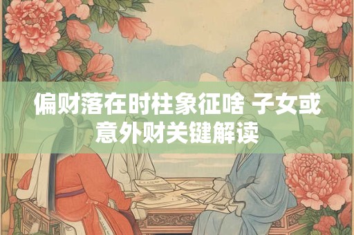 详细阅读:偏财落在时柱象征啥 子女或意外财关键解读 偏财落在时柱象征啥 子女或意外财关键解读