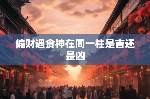 偏财遇食神在同一柱是吉还是凶