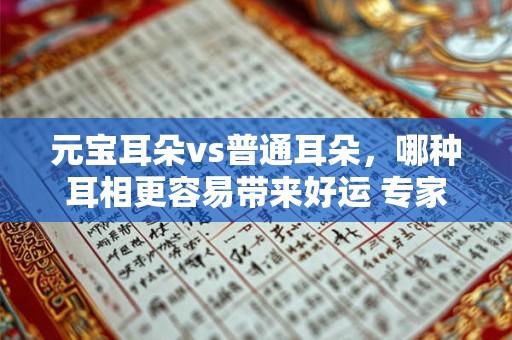 元宝耳朵vs普通耳朵，哪种耳相更容易带来好运 专家解读