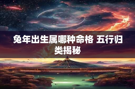 兔年出生属哪种命格 五行归类揭秘