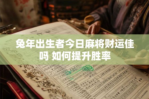 兔年出生者今日麻将财运佳吗 如何提升胜率