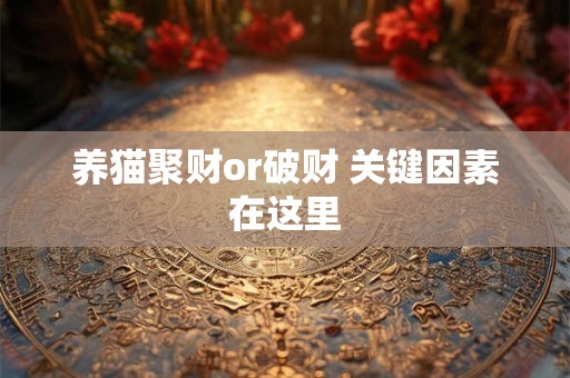 养猫真的能聚财吗 还是破财的隐藏陷阱