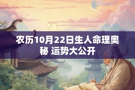 农历10月22日生人命理奥秘 运势大公开
