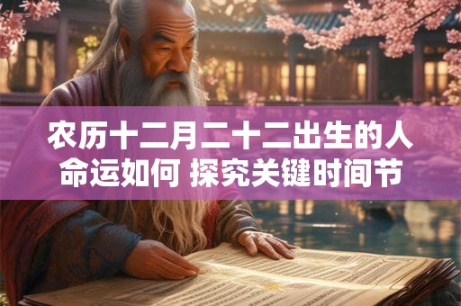 农历十二月二十二出生的人命运如何 探究关键时间节点的影响